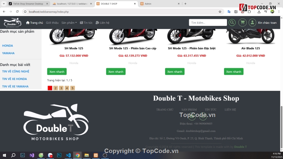 bán xe máy,Web Bán Hàng PHP & MYSQL,xe máy